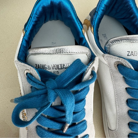 EUC Zadig and Voltaire Flash Lightning Flat Studs Platform Sneakers. Authentic. - Picture 5 of 12